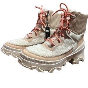 Sorel Women's Brex Cozy Lace Boots Nova Sand Sea Salt US 9.5 Waterproof